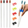 5 Pairs Chopsticks and Chop stick Helpers Set, Plastic Hinges