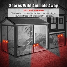 Solar Predator Control Light Nocturnal Animal Repeller Deer Repellent Device Coyote Deterrent Keep Wild Nighttime Animals Away from House Yard Farm Chicken Coop with Dual Red Strobe Lights Pack of 4