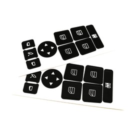 AtticZone Interior Button Repair Sticker Kit Decals Steering Wheel, AC Control, Window Switch , Radio Number, Door Lock, Seat Memory Switch Button Stickers Compatible with Benz 2007-2014, 2 Set