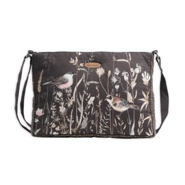 Maison d' Hermine Hand Bags for Women Cotton Shoulder Bag for Shopping Travel Everyday Use Cross Body Tote purse Multi Zippered Pocket Sling Bag (Meadow Florals)