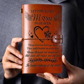 NGAEAK Memorial Gifts for Loss of Mom Leather Journal Notebook, Bereavement Gift, Sympathy Gifts for Loss of Mother Engraved Leather Travel Journal