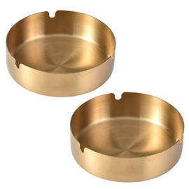 2 Pack Home Ashtray Stainless Steel Ashtray Cigar Ashtray Tabletop Round Suitable for Home