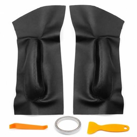 GXARTS 2Pcs Door Panel Insert Cards Cover Fit for Volkswagen Beetle 1998-2010, Black Synthetic PU Leather Interior Door Panels, Left Driver & Right Passenger Side