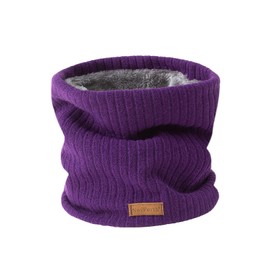 NovForth Winter Neck Warmer Fleece Lined Infinity Scarf Double-Layer Fleece Thicken Windproof and Dust Skiing Circle Lining Knit Infin for Mens Womens