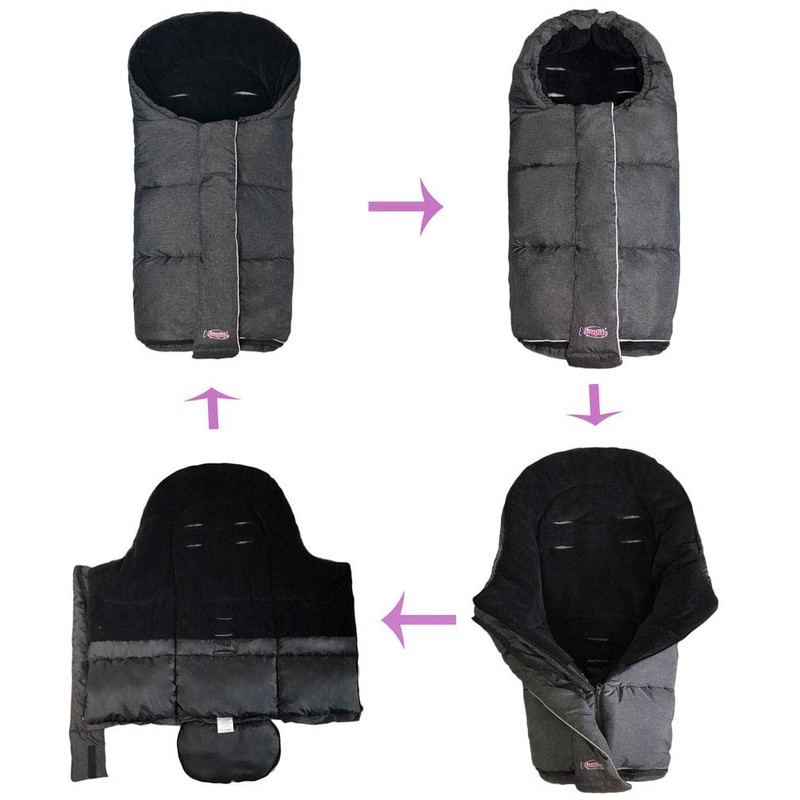 German Designed Winter Tour Waterproof Stroller Footmuff,Width Adjustable Design Fits