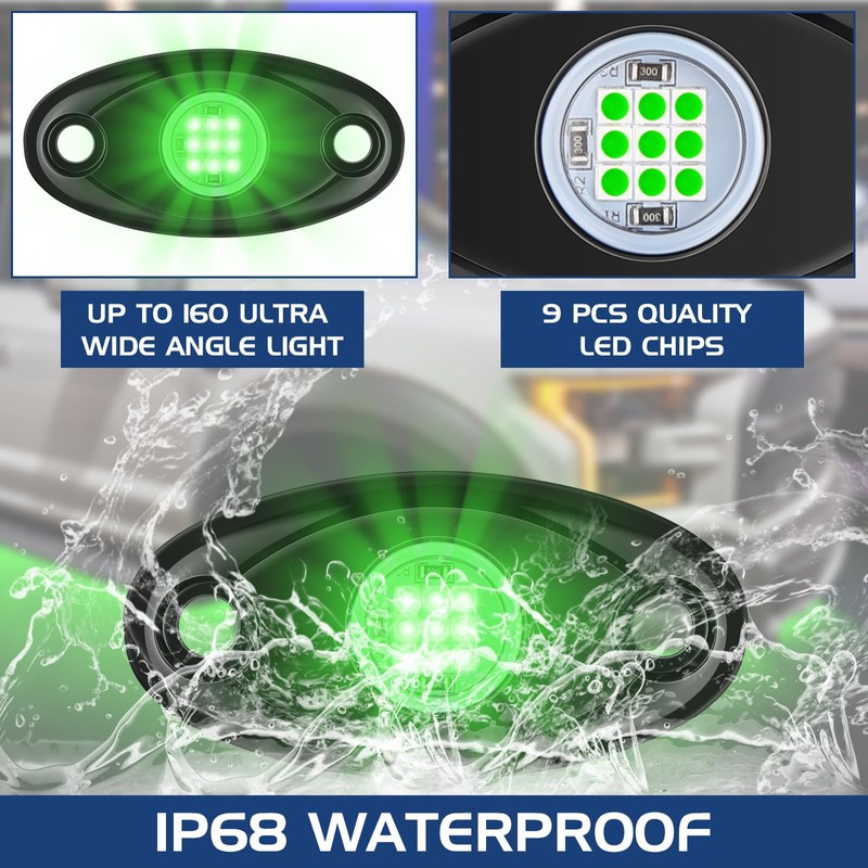 Macarrie 12 Pods Rock LED Lights for Car SUV Underglow