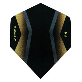 Thor F4 F4 Flights > 100 Micron Standard Shape A (No. 2) Set of 4 Dart Flights Blue / Pink / Yellow - Bronze Thor F4 Exclusivline Darts Flight (Bronze/Black)