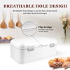 ENLOY Extra Large White Bread Box for Countertop, Stainless Steel