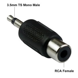 RUITEXUN RCA to 3.5mm Mono Connector, 3.5mm (1/8 inch) TS Mono Male to RCA Female Coupler Adapter