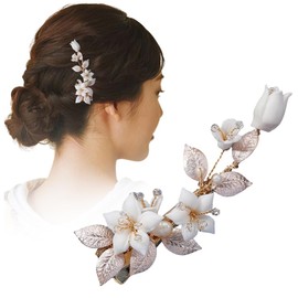 FASELE Hair Ornament, Hair Clip, Barrette, Flower, Elegant, Cute, Everyday Use, Coming-of-Age Ceremony, Long Sleeves, Kimono, Clothing, Wedding, Bride, Hairpins, Hair Accessories, Graduation