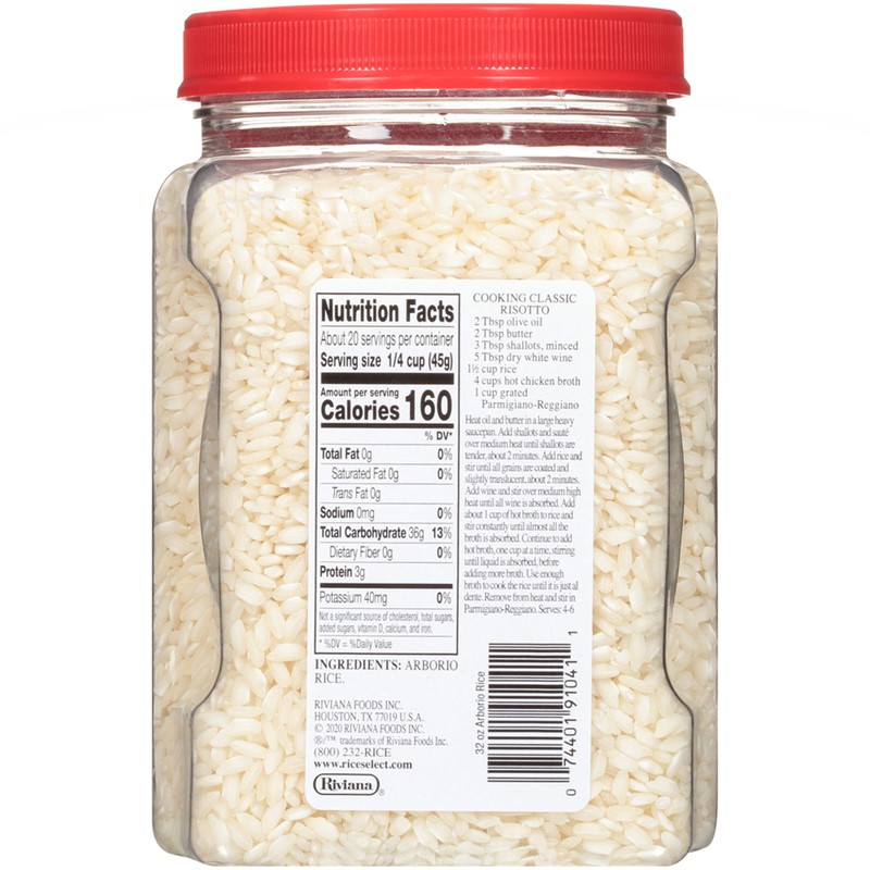 RiceSelect Arborio Rice, Risotto Rice, Gluten-Free, Non-GMO, 32 oz (Pack