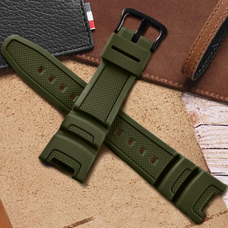 Waterproof Natural Resin Replacement Watch Band for Casio Sport SGW-100