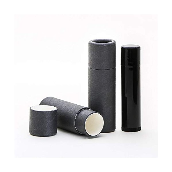 1/3 OZ Black Kraft Paperboard Lip Balm/Salve/Cosmetic/Lotion Tubes x300