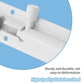 Waziaqoc 2Pcs 3Inch Barrel Bolt, White Barrel Slide Bolt Heavy Duty Stainless Steel Security Door Lock Surface Bolt with Mounting Screws