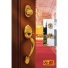 NU-SET Lock | Single Cylinder Deadbolt & Entry Door Handle Set | Single Door Handle Set | Home Improvement & Door Hardware (Brass)