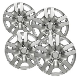 16 inch Hubcaps Best for 2009-2012 Nissan Altima - (Set of 4) Wheel Covers 16in Hub Caps Silver Rim Cover - Car Accessories for 16 inch Wheels - Snap On Hubcap, Auto Tire Replacement Exterior Cap