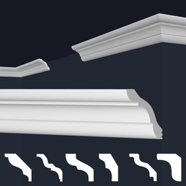 MARBET DESIGN Stucco Moulding XPS Polystyrene White - Ceiling Moulding Cornice Moulding Corner Moulding Decorative Construction E-Strips - (Indoor and Outdoor Corner E-41)