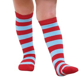 Zando Crazy Socks for Kids Dr Seuss Socks kids Cotton Kids St Patrick's Day Socks Girls Knee High Socks Girls Boys Socks Thing 1 and Thing 2 Socks Striped Socks One Size