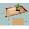 Leather Plant Repotting Mat Waterproof Transplanting Mat Indoor Succulent Potting Mat Portable Gardening Mat, 30" X 18" Thickened Foldable Plant Potting Tray and Mess Control mat