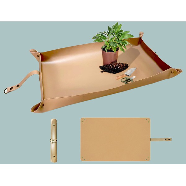 Leather Plant Repotting Mat Waterproof Transplanting Mat Indoor Succulent Potting