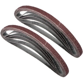 TA-VIGOR 10Pcs 13mm x 457mm Sanding Belt 40 Grit, 1/2 Inch X 18 Inch Aluminum Oxide Sandpaper Belts for Portable Strip Sander Wood Finishing Metal Drywall Polishing Sharpening Abrasive Paper