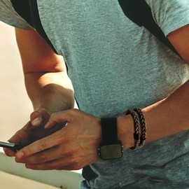 HAVHAF Braided Mens Hair Ties For Men 5 pcs(XL) - For Buns Curly Thick Dense Hair Elastic Hair Ties For Guys | No damage Crease Breakage Man Bun Hair Tie Men with Long Hair | hairtie For Men (Camo)