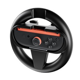 Juinteo Set of 2x Racing Steering Wheels Compatible with Switch 2, Ergonomic Design, Lightweight, Easy Installation, Compatible with NS2/NS Joy Cons, 2025 Switch 2 Accessories (Black)