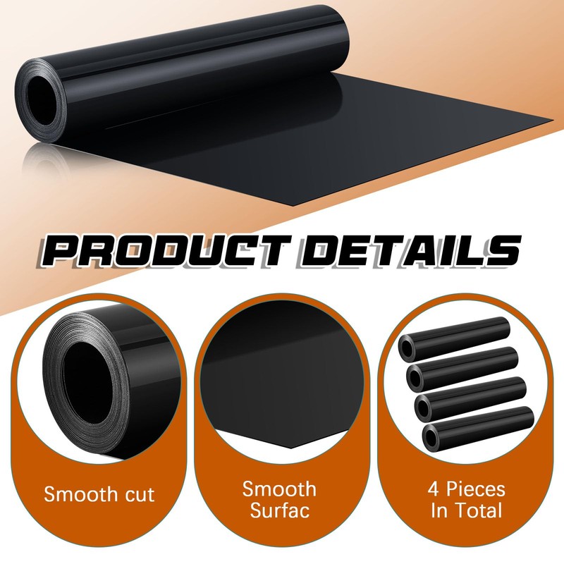 Pangda 4 Rolls 16 ft Black Deck Drainage System Trough