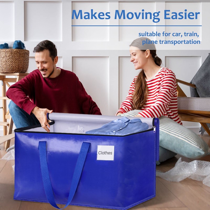 EpicTotes Extra Large Moving Bags, Storage Totes with Study Handles