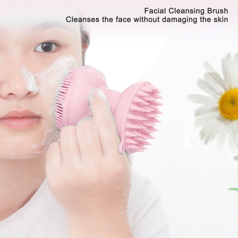 3 In 1 Cleansing Shampoo Manual Massage Brush Dual Head