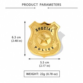 2 Pcs Special Police Badge Pins for Halloween Cop Cosplay