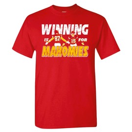 Kansas City Winning is for Mahomies Men's Tshirt for Football Fans (Red T-Shirt, S)