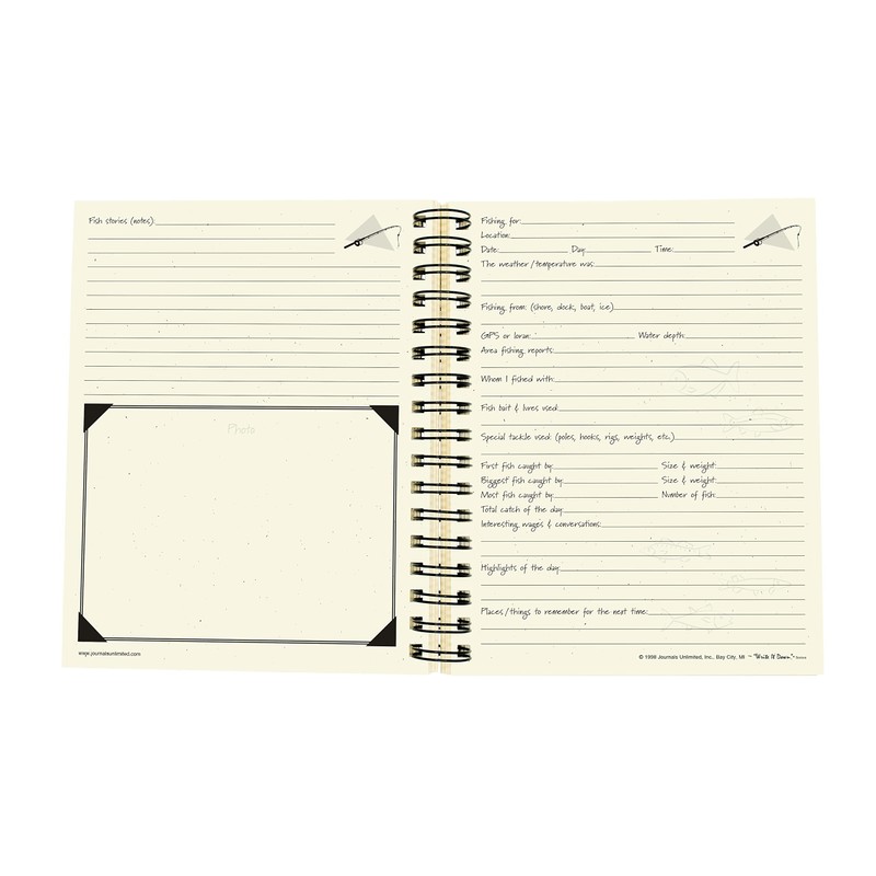 Write it Down series by Journals Unlimited, Guided Journal, Fishing,