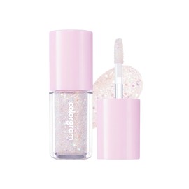 COLORGRAM Milk Bling Shadow 01 Double Star | Pigmented Glistening Liquid Glitter Eyeshadow, Long-lasting Shimmer to Matte, Infused with different sized Glittery Pearls