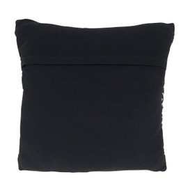 SARO LIFESTYLE Kema Collection Dual-Tone Moroccan Design Pillow Cover, 18" x 18", Black/White