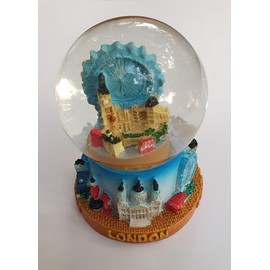 London Souvenir Snowstorm Globe - Iconic London Eye with Big Ben, Tower Bridge - Perfect Keepsake or Gift - 45mm Miniature Size