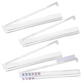 Goldge Mahjong Racks with Pushers Set of 4, Clear Acrylic All-in-One Mahjong Pushers and Racks, Transparent American Mahjong Tile Racks, Durable Lightweight Mahjong Accessories