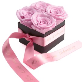 Flowerbox Happy Birthday – Rose box with infinity roses, durable 3 years – Birthday gift for women