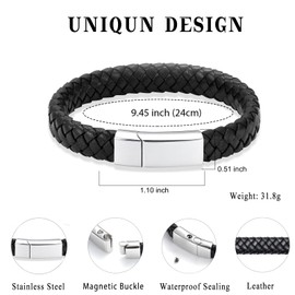 Minicremation Cremation Jewelry Urn Bracelet for Ashes for Women Men Keepsake Memorial Cuff Bangle Braided Leather Wristband Bracelet