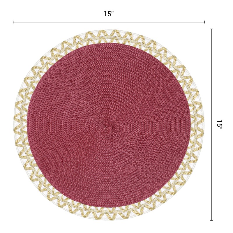 DRMHM Round Placemats Set of 8 Woven Placemats for Dining