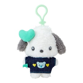 Sanrio 182672 Mascot Holder (Denim Patch) Pochacco Plush Keychain