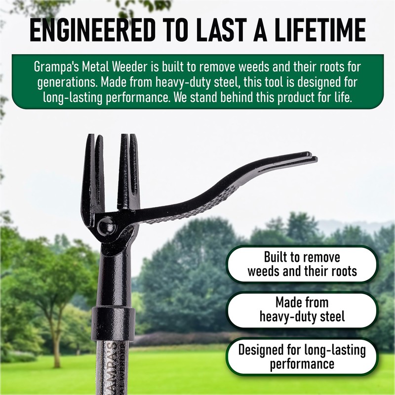 Grampa's Metal Weeder - Stand Up Weed Puller Tool with
