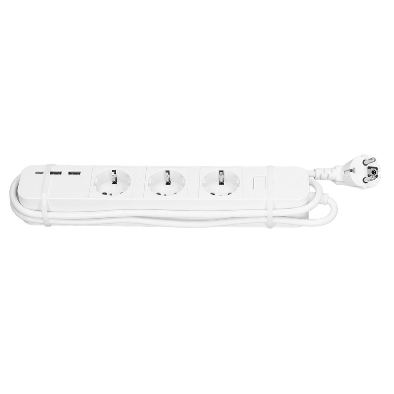 Smart Power Strip 3 Outlets 2 USB Ports 1 Type