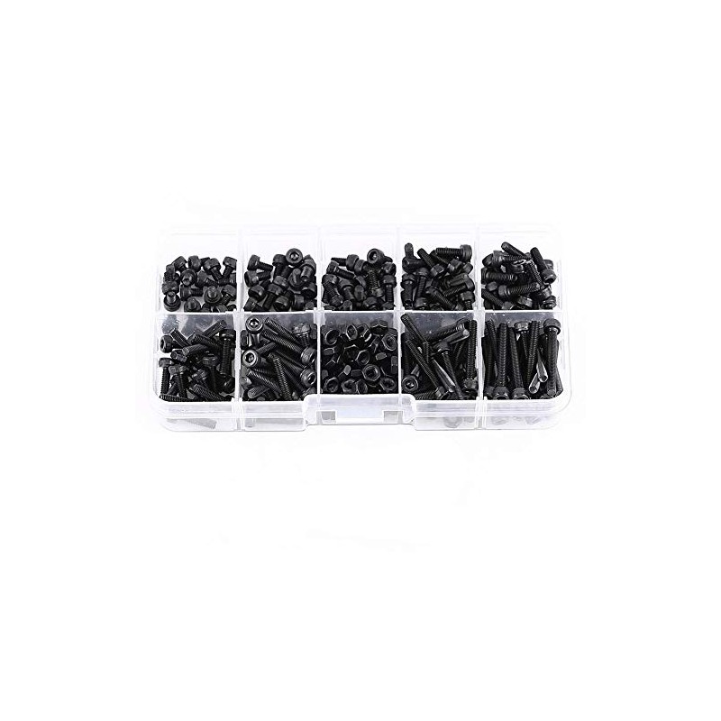 Hilitand 280 Pcs/Set M3 Cap Head Hex Socket Bolt Screw