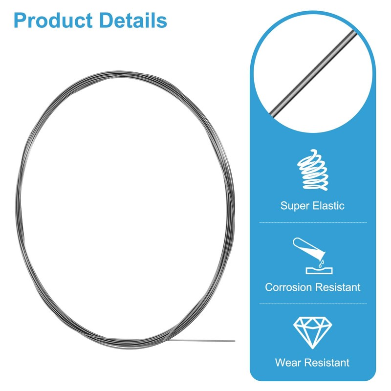 sourcing map 10 Feet Nitinol Wire, 2mm 40° Super Elastic