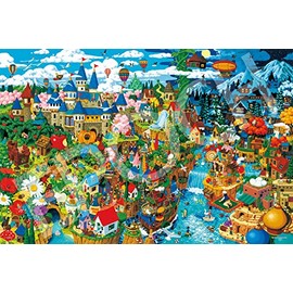 Epoch Company 1000 Piece Jigsaw Puzzle Illustration/Art Masayoshi Akiyama Looking For! Fairy Tales of the World (19.7 x 29.5 inches (50 x 75 cm) 12-602s With Glue Spatula Included Tickets EPOCH