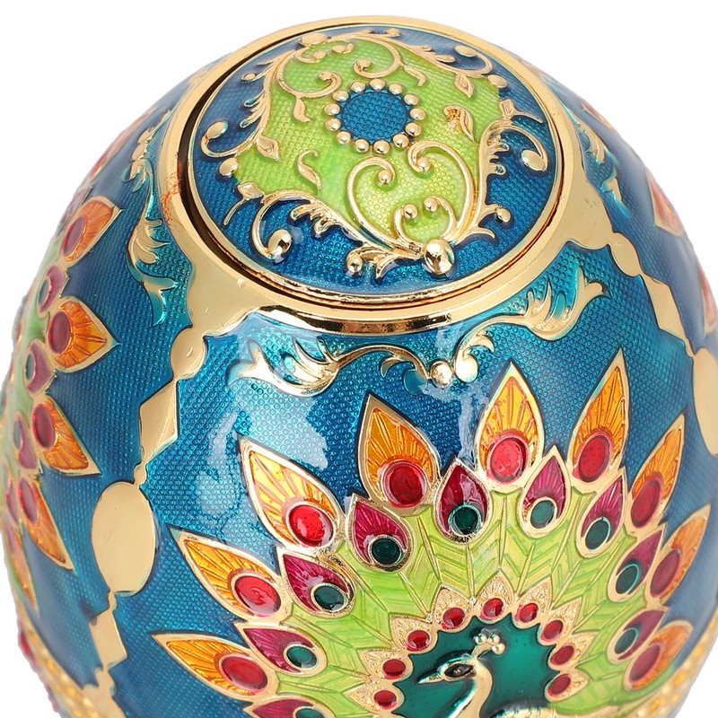 Toothpick Holder Retro Metal Peacock Egg Shape Portable Multifunctional Storage