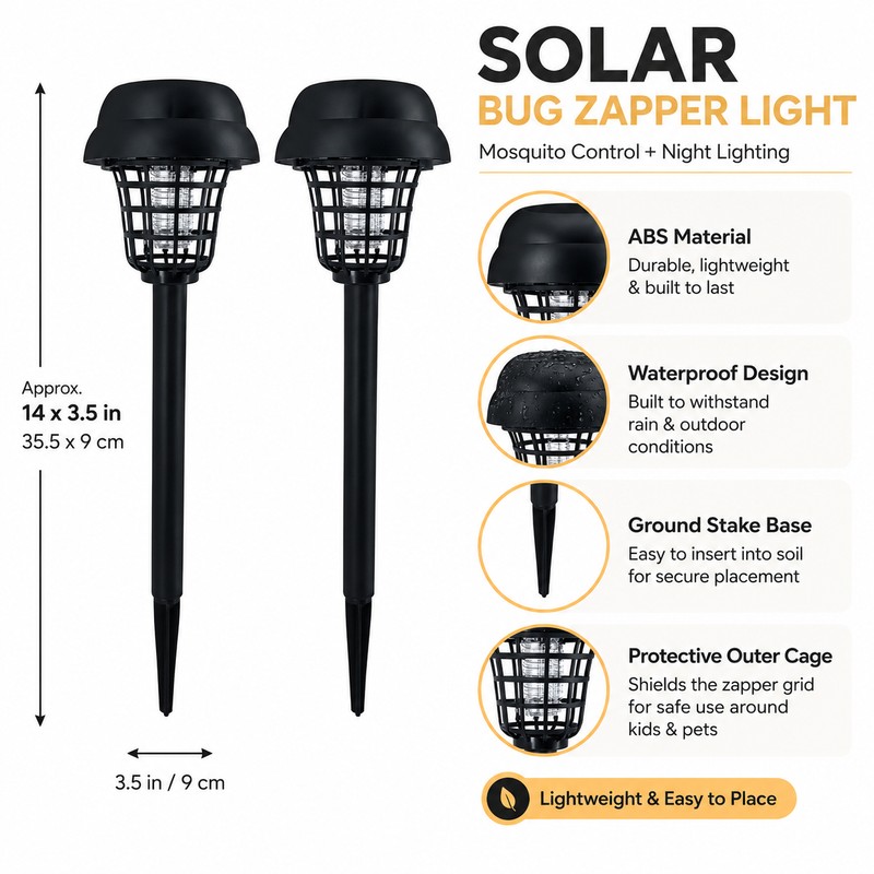 Solar Bug Zapper Lights for Outdoor Use – Waterproof Mosquito
