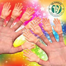 Finger Hands - 10 Pack – Premium Rubber Little Tiny Finger Hands – Fun and Realistic Design – Ideal for Puppet Show, Gag Present, Fun for All Kids!