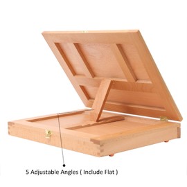 MEEDEN Table Sketch Box Easel -Portable Solid Beech Tabletop Wood Easel Drawing & Sketching Board with Storage Drawer & Palette for Beginner Artist, Art Students & Kids, Canvas up to 11" × 14"